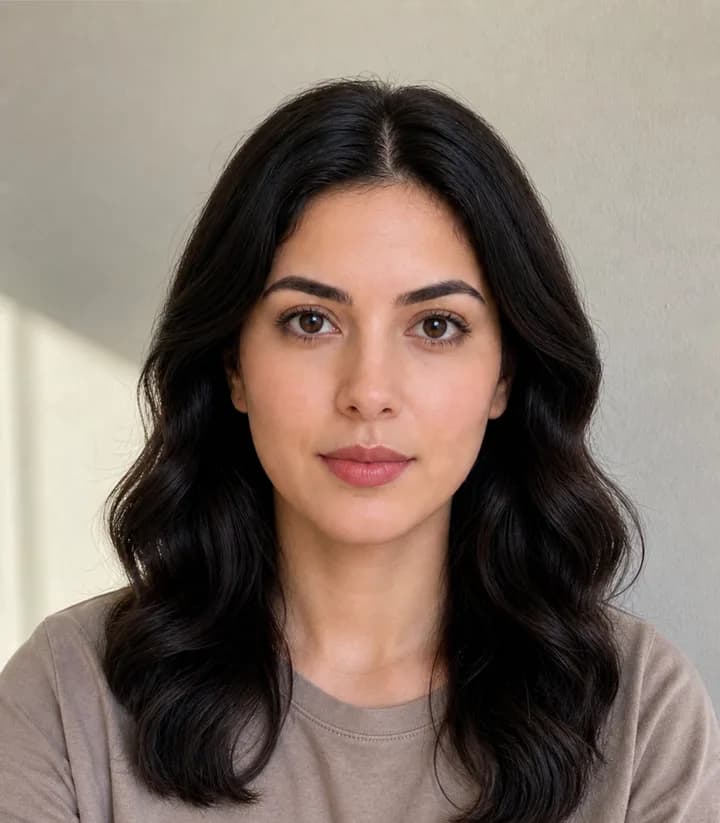 A casual phone selfie before it is made into a Afghanistan passport photo