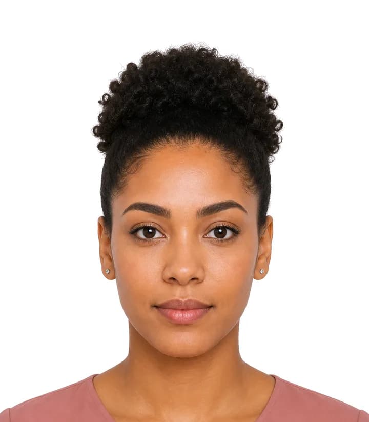 Finished compliant Angola passport photo (30 x 40 mm) on a plain background