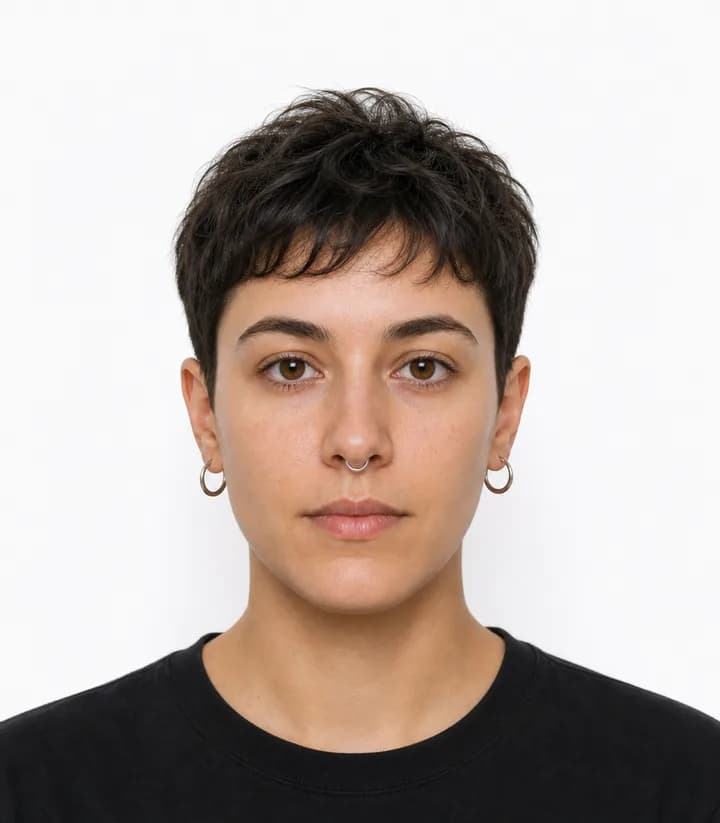Finished compliant Australia passport photo (35 x 45 mm) on a plain background
