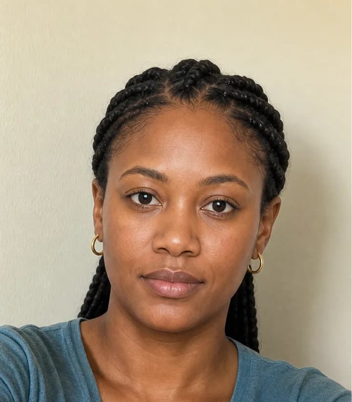 A casual phone selfie before it is made into a Bahamas passport photo