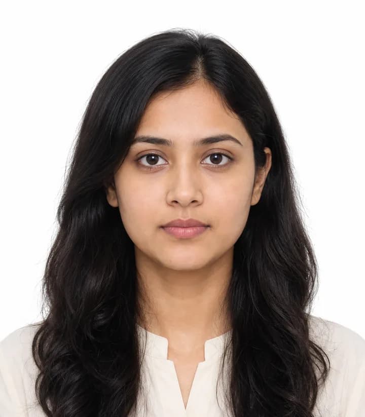 Finished compliant Bangladesh passport photo (35 x 45 mm) on a plain background