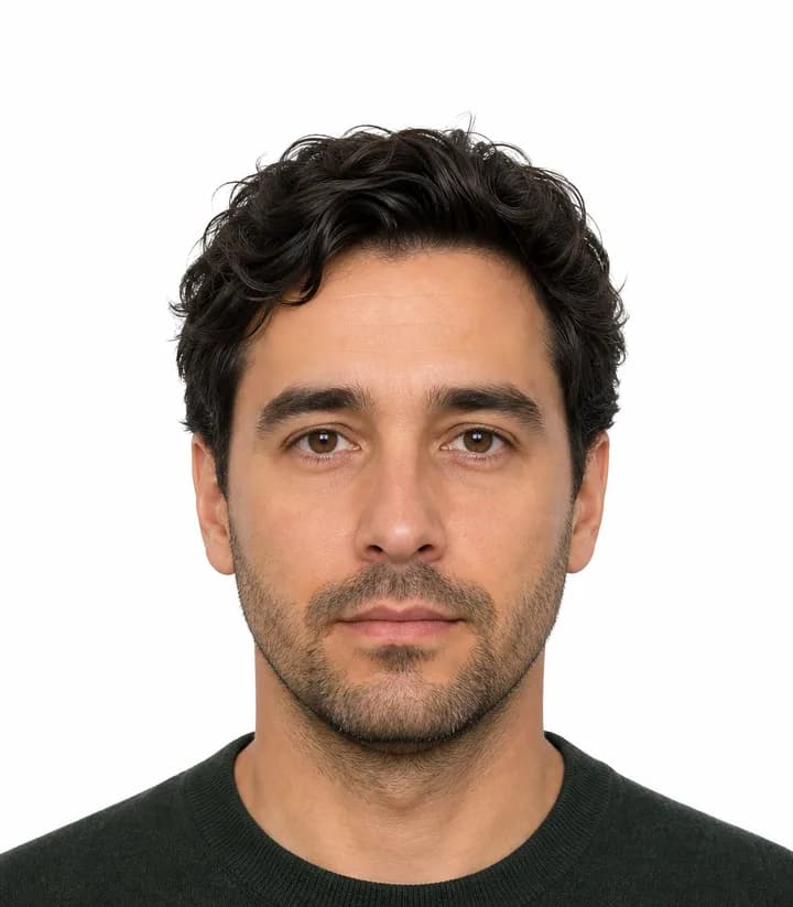 Finished compliant Canada passport photo (50 x 70 mm) on a plain background