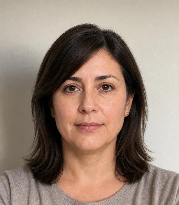 A casual phone selfie before it is made into a Chile passport photo