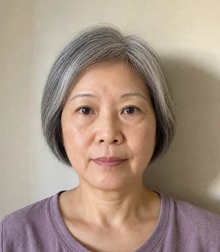 A casual phone selfie before it is made into a China passport photo