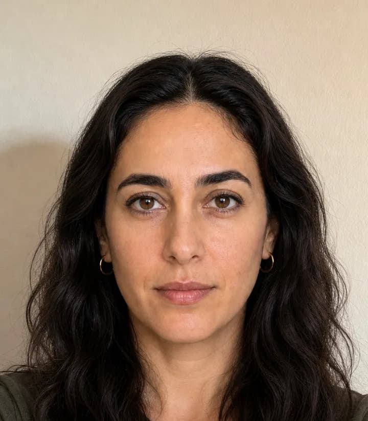 A casual phone selfie before it is made into a Egypt passport photo
