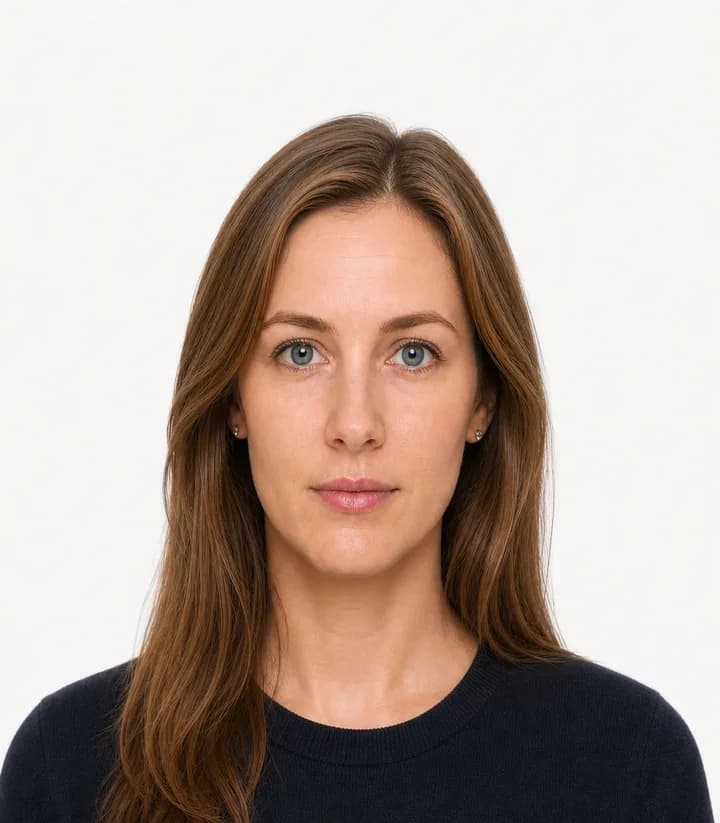 Finished compliant Lithuania passport photo (40 x 60 mm) on a plain background