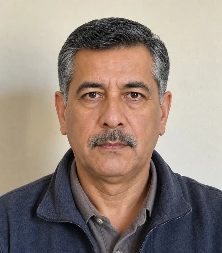 A casual phone selfie before it is made into a Pakistan passport photo