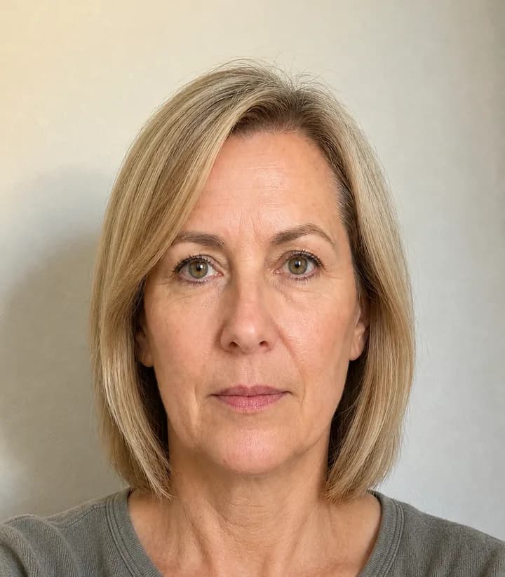 A casual phone selfie before it is made into a Poland passport photo