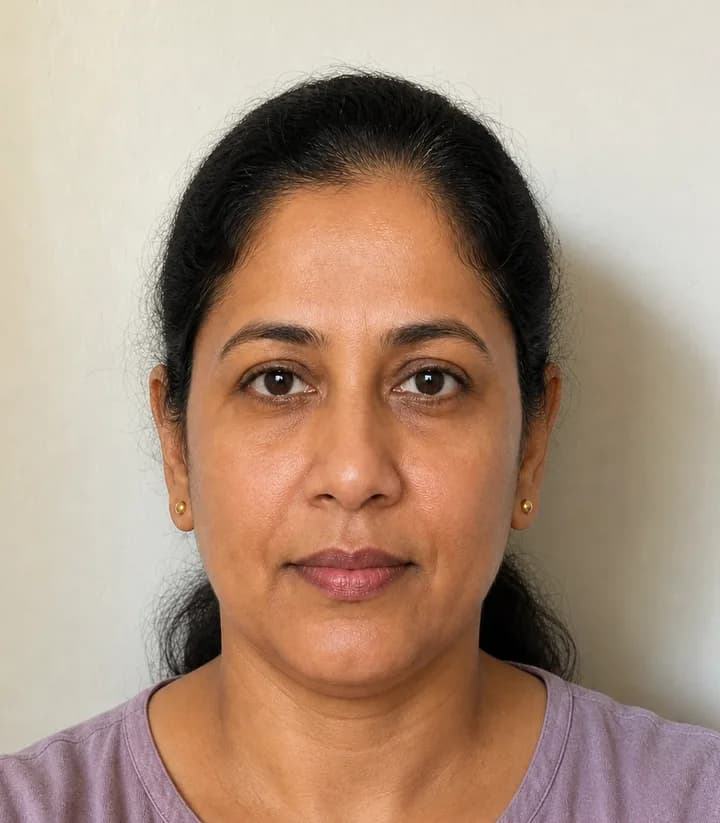 A casual phone selfie before it is made into a Sri Lanka passport photo
