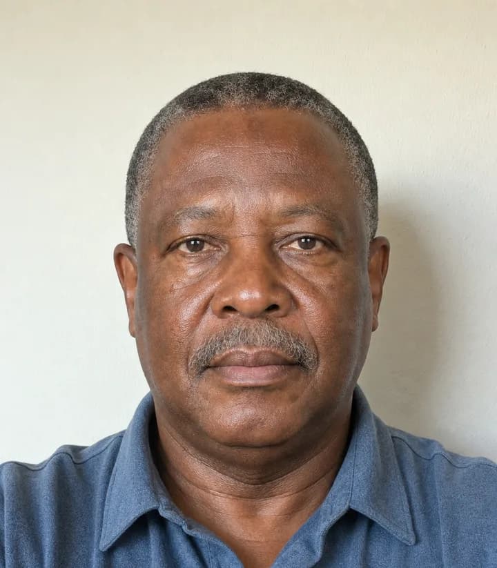 A casual phone selfie before it is made into a Zambia passport photo