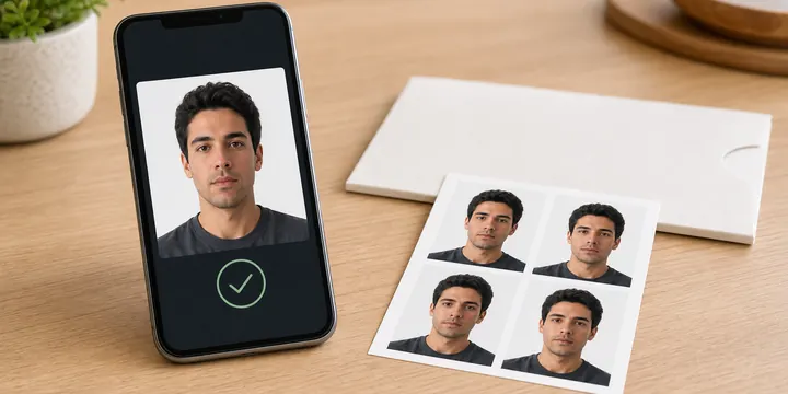 Collecting printed passport photos the same day at a Walgreens counter